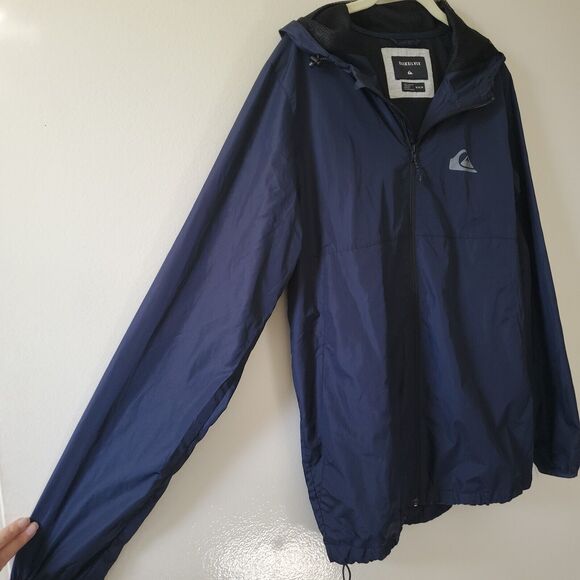 Rip Curl Mens Jacket M Blue Full Zip Hooded Rain Jacket Surf Skate Hike Fish - Picture 6 of 13